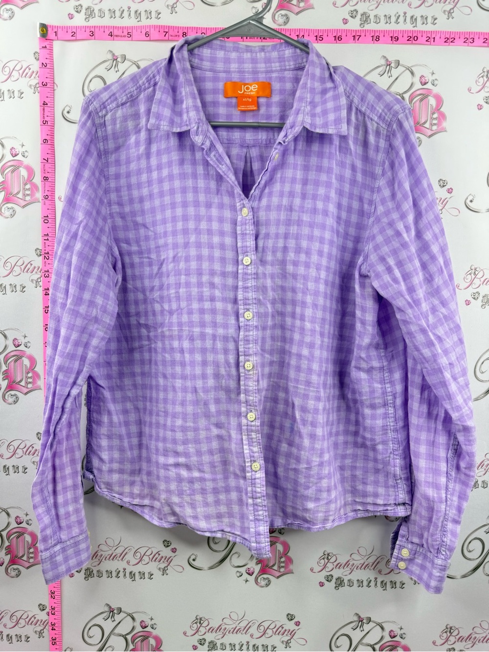 Joe Fresh shirt button up Lavender Gingham Button-Down Shirt
